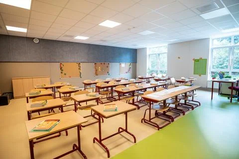 Interior of an empty school class Stock Photos
