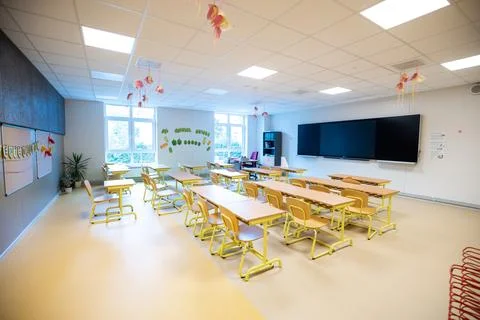 Interior of an empty school class Stock Photos