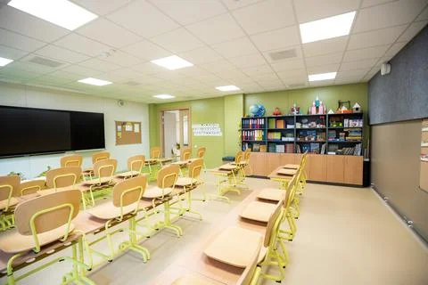 Interior of an empty school class Stock Photos