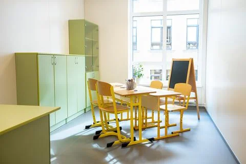 Interior of an empty school class Foto stock