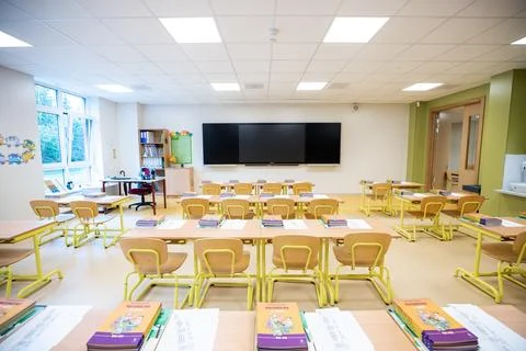 Interior of an empty school class Stock Photos