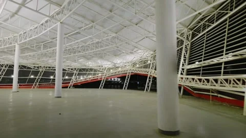 Interior Empty Shell Stadium Arena Jingshan International Tennis Center Hubei Stock-Footage 345206708