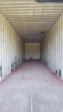 Interior of empty shipping container Stock Photos
