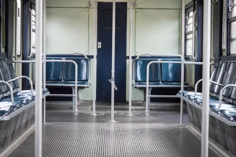 Interior of an empty subway car Stock Photos