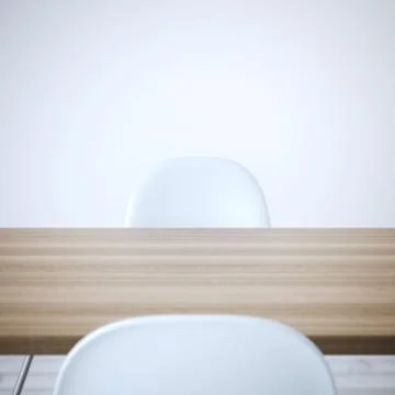 Interior with empty table. 3d rendering 库存插图