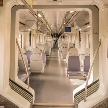 Interior of an empty train Stock Photos