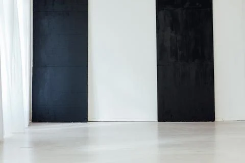 Interior of an empty white black room in the house Stock Photos