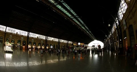 Interior Estacio Del Nord Train Station Stock Footage 80851358