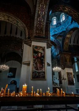 The interior of the Etchmiadzin Cathedral. Stock Photos