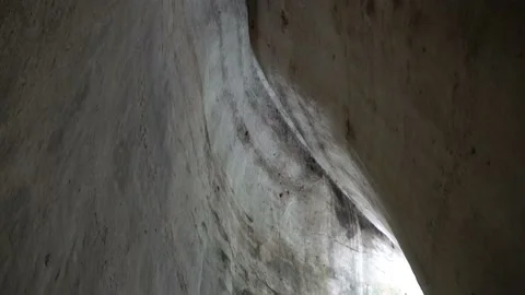 Interior of the excavated cave, called Orecchio di Dioniso, near the Greek th Stock Footage 136020030