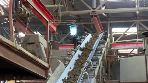 Interior of factory for making bricks and blocks Stock Footage 62471292