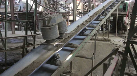 Interior of factory for making bricks and blocks Stock Footage 62471298