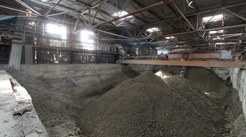 Interior of factory for making bricks and blocks Stock Footage 62471315