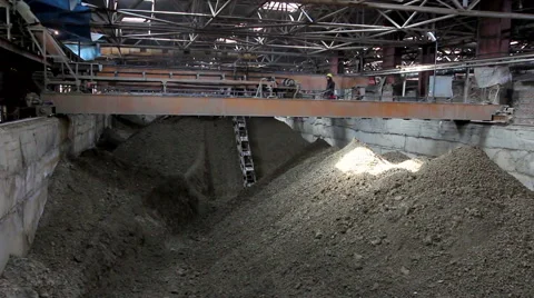 Interior of factory for making bricks and blocks Stock Footage 62471335