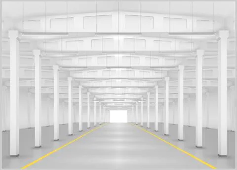 Interior of a factory or warehouse Stock Illustration