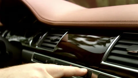 Interior of fancy and Outstanding Audi A8 L, white Audi Exclusive Limousine Stock Footage 130282116