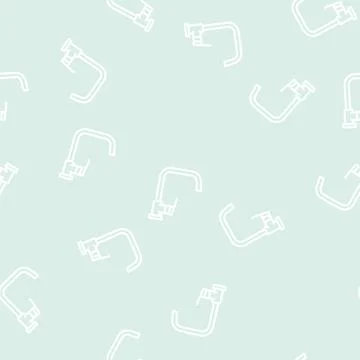 Interior faucet water line vector seamless pattern Stock Illustration