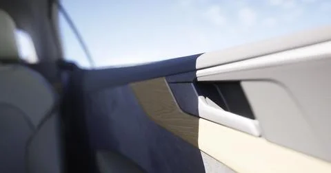 Interior features and design elements of a modern vehicle cabin Stock Illustration