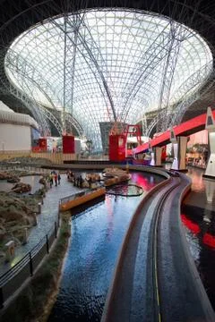 Interior of Ferrari world Stock Photos