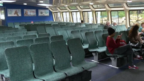 Interior Of A Ferry Boat In Sydney, Australia Stock Footage 158923948