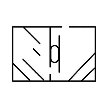 Interior floor plan with open door and mirror Stockillustratie
