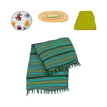 Interior floor rugs and carpets collection Stockillustratie