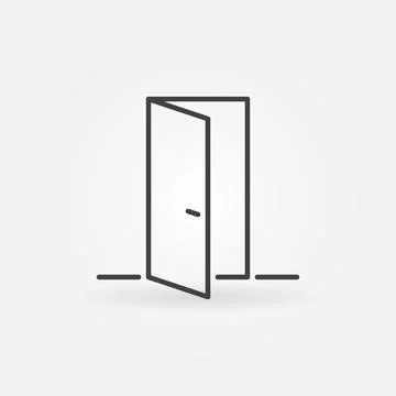 Interior Flush Door vector concept line icon or sign Stock Illustration