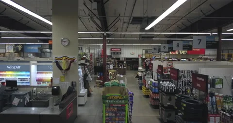 Interior footage of a fully stocked hardware store Stock Footage 221726831