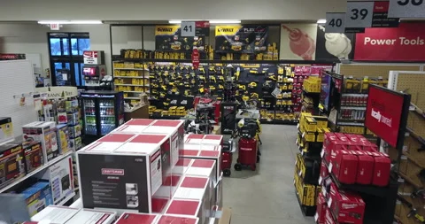 Interior footage of a fully stocked hardware store Stock-Footage 221728702