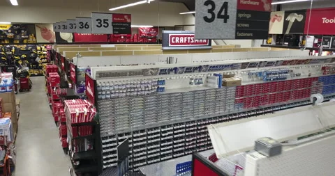 Interior footage of a fully stocked hardware store Stock-Footage 221728815