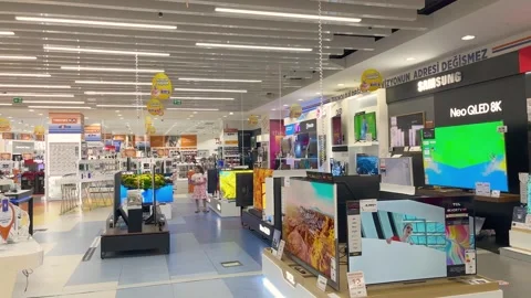 Interior footage of technology store in one of the famous shopping malls Stock Footage 240310417