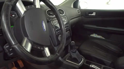 The interior of the Ford car from the inside, the camera moves Stock Footage 157654191
