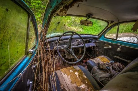 Interior of forgoten car Stock Photos