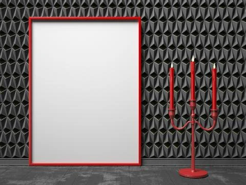Interior frame mockup Illustrazione stock
