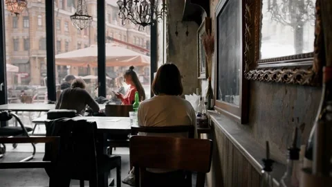 Interior Frame - Restaurant Interior Details Stock Footage 221266259