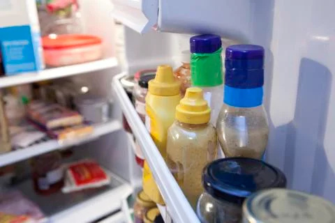 Interior fridge door Stock Photos