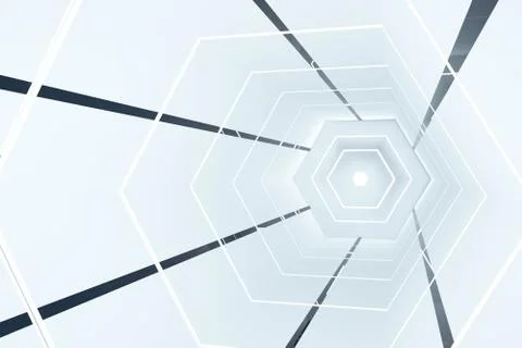 Interior of future tunnel,3d render Stock Illustration