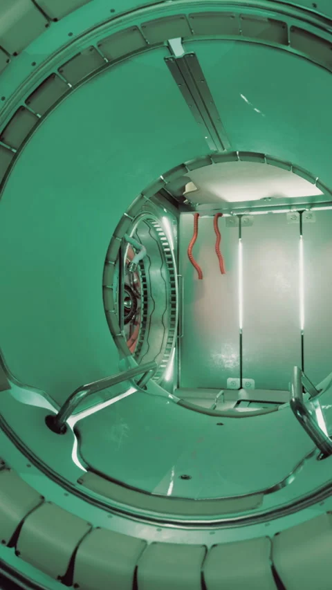 Interior of futuristic internation space station Stock Footage 306303672