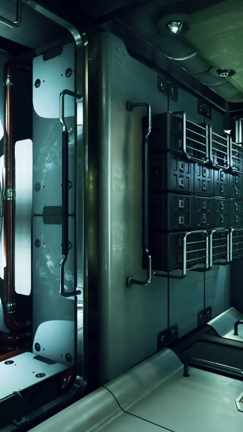 Interior of futuristic internation space station Stock Footage 307213194