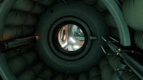 Interior of futuristic internation space station Stock Illustration