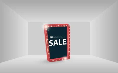 Interior gallery. Gallery Interior with empty frames on wall.  Stock Illustration