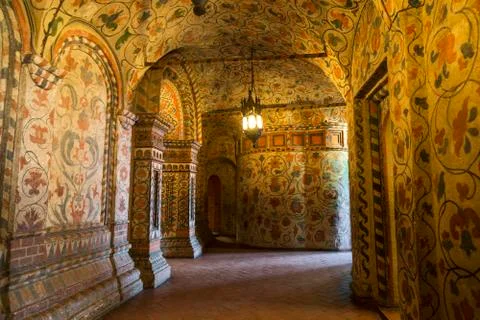 The interior of the gallery of the second tier St. Basil's Cathedral Moscow Stock Photos