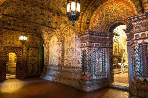 The interior of the gallery of the second tier St. Basil's Cathedral Moscow Stock Photos