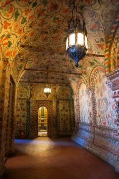 The interior of the gallery of the second tier St. Basil's Cathedral Moscow Stock Photos