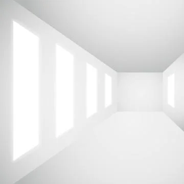 Interior gallery windows empty room Illustrazione stock