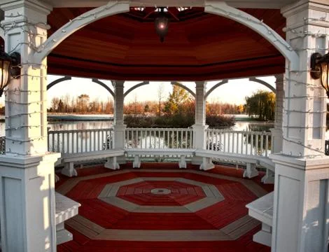 Interior of a gazebo Stock Photos