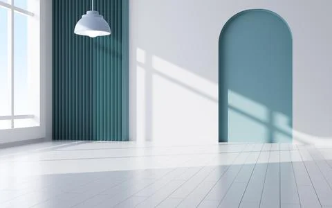 Interior geometric architecture and e-commerce background, 3d rendering. Stock Illustration