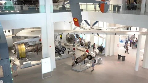 Interior of German Museum of Masterpieces of Science and Technology Stock Footage 246864594