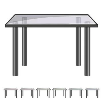 Interior glass table cartoon vector graphic Stock Illustration