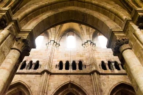 Interior of gothic cathedral of St. Lorenz, Nuremberg, Germany Stock Photos